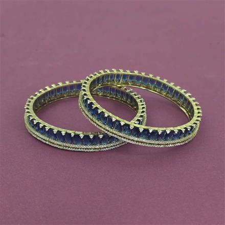 Cz Classic Bangles With Mehndi Plating
