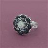 Cz Adjustable Ring With Rhodium Plating