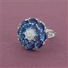 Cz Adjustable Ring With Rhodium Plating
