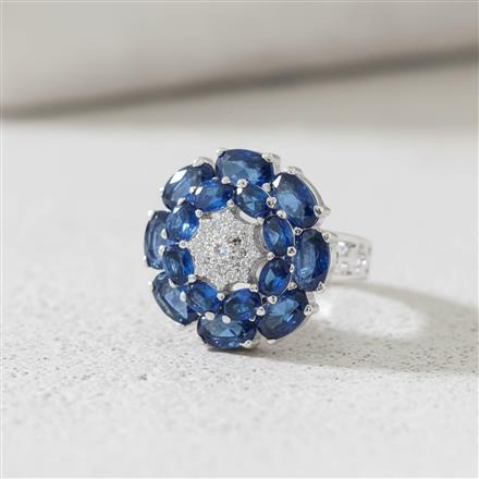 Cz Adjustable Ring With Rhodium Plating