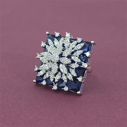 Cz Adjustable Ring With Rhodium Plating