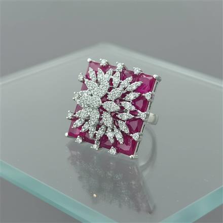 Cz Adjustable Ring With Rhodium Plating