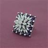 Cz Adjustable Ring With Rhodium Plating