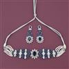 Cz Choker Necklace Set With Rhodium Plating