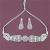 Cz Choker Necklace Set With Rhodium Plating