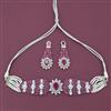 Cz Choker Necklace Set With Rhodium Plating