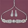 Cz Choker Necklace Set With Rhodium Plating