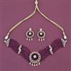 Cz Classic Necklace Set With Mehndi Plating