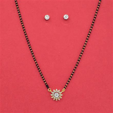 Cz Delicate Mangalsutra With 2 Tone Rhodium Plating