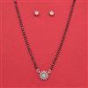 Cz Delicate Mangalsutra With 2 Tone Rhodium Plating