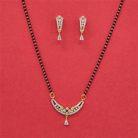 Cz Classic Mangalsutra With 2 Tone Rhodium Plating