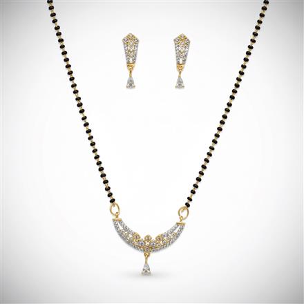 Cz Classic Mangalsutra With 2 Tone Rhodium Plating