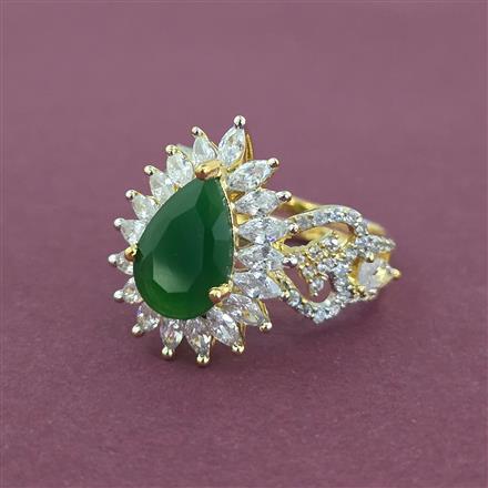 Cz Adjustable Ring With 2 Tone Plating