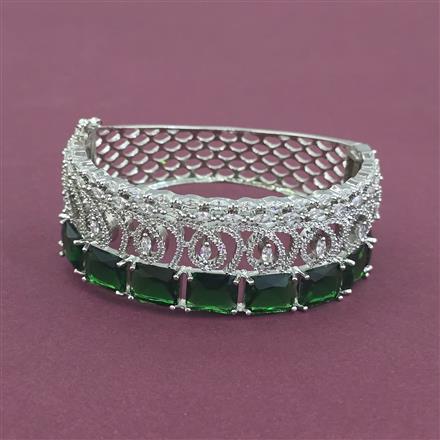 Cz Classic Kada With Rhodium Plating