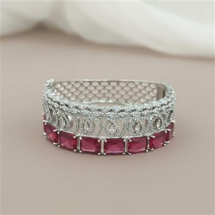 Cz Classic Kada With Rhodium Plating