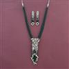 Cz Long Pendant Set With Rhodium Plating