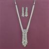 Cz Long Pendant Set With Rhodium Plating