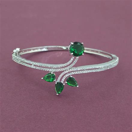 Cz Classic Kada With Rhodium Plating