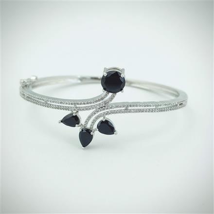 Cz Classic Kada With Rhodium Plating