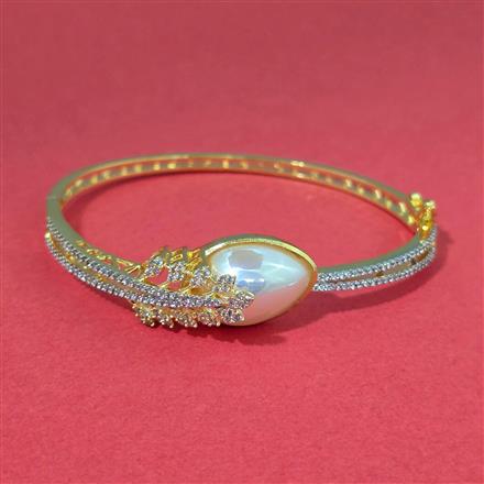 Cz Moti Kada With 2 Tone Rhodium Plating