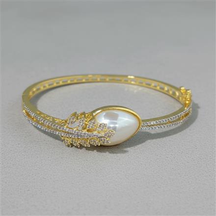 Cz Moti Kada With 2 Tone Rhodium Plating