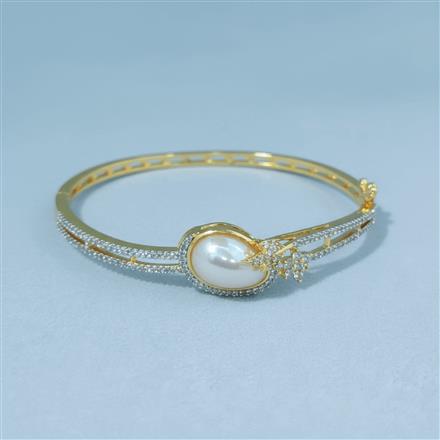 Cz Moti Kada With 2 Tone Rhodium Plating