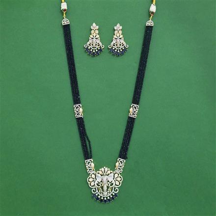 Cz Bandhai Pendant Set With 2 Tone Plating