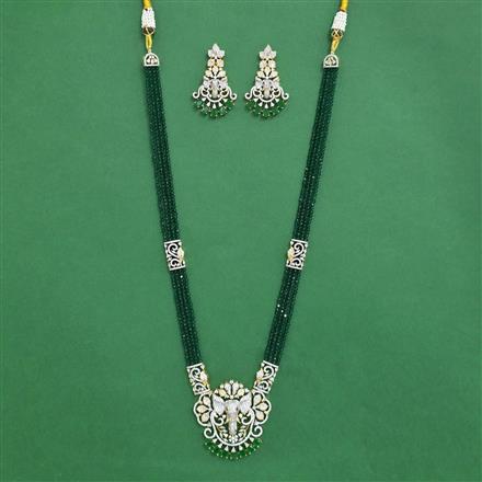 Cz Bandhai Pendant Set With 2 Tone Plating