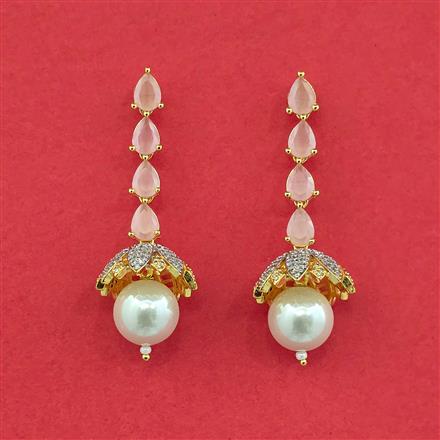 Cz Classic Earring With 2 Tone Plating