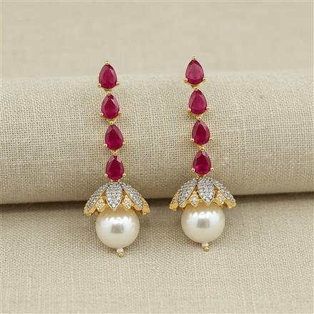 Cz Classic Earring With 2 Tone Plating