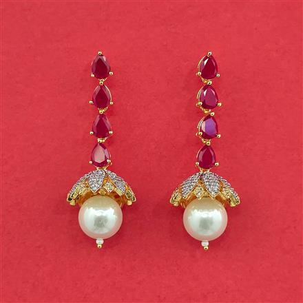 Cz Classic Earring With 2 Tone Plating