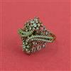 Cz Adjustable Ring With Mehndi Plating