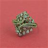 Cz Adjustable Ring With Mehndi Plating