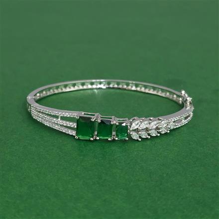 Cz Delicate Kada With Rhodium Plating