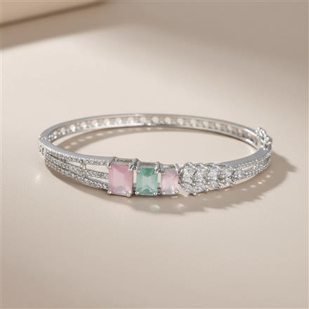 Cz Delicate Kada With Rhodium Plating