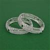 Cz Openable Bangles With Rhodium Plating