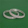 Cz Openable Bangles With Rhodium Plating