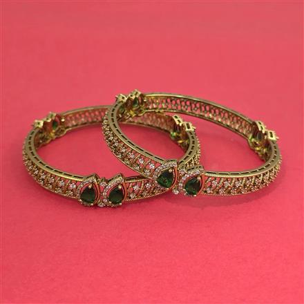 Cz Classic Bangles With Mehndi Plating