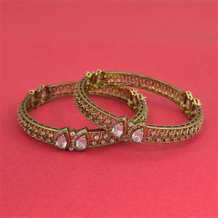 Cz Classic Bangles With Mehndi Plating