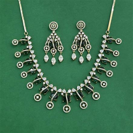 Cz Classic Necklace Set With Mehndi Plating