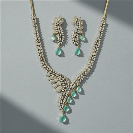 Cz Classic Necklace Set With Mehndi Plating