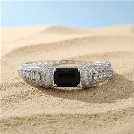 Cz Classic Kada With Rhodium Plating