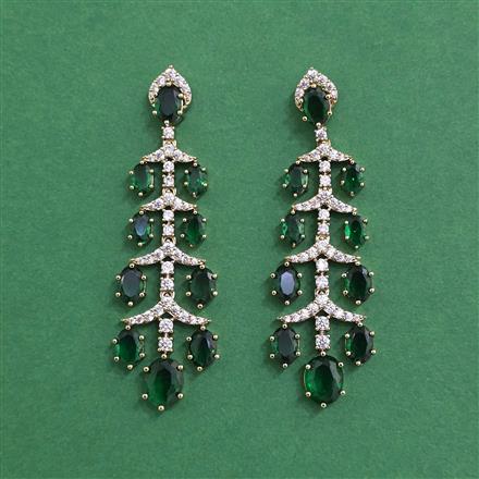 Cz Classic Earring With Mehndi Plating