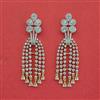 Cz Classic Earring With Mehndi 2 Tone Rhodium Plating