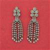 Cz Classic Earring With Mehndi 2 Tone Rhodium Plating