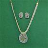 Cz Classic Pendant Set With 2 Tone Rhodium Plating