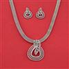 Cz Classic Pendant Set With 2 Tone Rhodium Plating