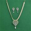 Cz Classic Pendant Set With 2 Tone Rhodium Plating