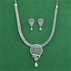 Cz Classic Pendant Set With 2 Tone Rhodium Plating