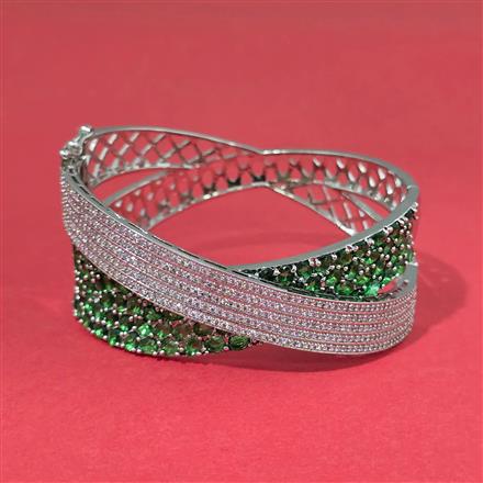 Cz Classic Kada With Rhodium Plating